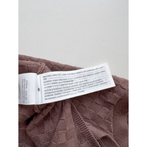 ABERCROMBIE & FITCH Brown Viscose Checkered Knit Slim Scoop Neck Tank, Size S - Picture 7 of 8